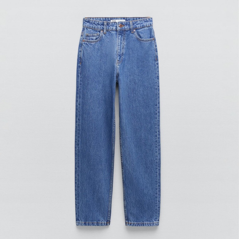 Zara High Waist Straight Leg Jeans